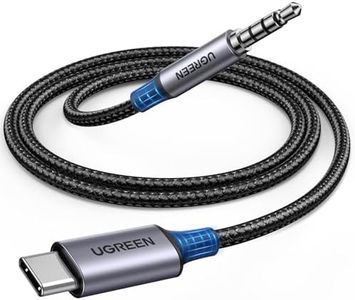 UGREEN 1M Aux to USB C, Type C to 3.5mm Audio Jack Cable USB C to TRRS Headphone Car Stereo Cord Adapter Mic HiFi Compatible with iPhone 15 Pro Max/15 Pro/15 Plus, Galaxy S23 Ultra Pixel 8 iPad Pro