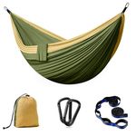 Camping Hammock Portable Nylon Hammocks with Tree Straps for Adults Kids, 1 Person Hammocks, Single Hamac Swing with Accessories for Outdoors, Backpacking, Camping, Travel, Beach, Garden