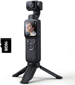 Lmzour 4K Digital Camera for Vlogging with 330° Rotating Lens, Face Tracking, Portable Pocket Camera for YouTube TikTok, WiFi Camera with 16GB Card & Tripod, Carrying Bag Black