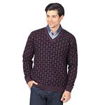 aarbee Woollen Full Sleeve V-Neck Sweater for Men (X-Large, Rouge Pink)