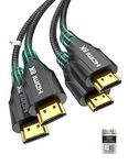 Cratree Short HDMI 2.1 Cable 3.3FT/1M 2Pack,Certified 8K Ultra High Speed HDMI Cable,48Gbps,8K 60hz,4K 120hz,Braided,eARC,ARC,HDCP 2.2&2.3,Compatible for PS5/PS4/Xbox/Blu-ray/RTX 3080 3090