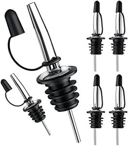 Pafusen 6 Pack Liquor Bottle Pourers, Liquor Pour Spout for Liquor Bottles, Stainless Steel Olive oil Dispenser Spout, Alcohol Pourer Spouts Dust Caps Covers Fixed, Sliver