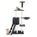 Cat Tree by Cozy Pet - 148cm Large Multi-Level Cat Tower, Heavy Duty Natural Sisal Scratching Posts, Stable Climbing and Activity Centre, Kitten Tree Tower for Indoor Cats | CT06-Dark Grey