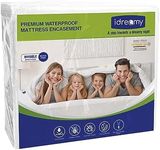 Idreamy Zippered Mattress Protector - 100% Waterproof and Bed Bug Proof Mattress Cover - Full Six Sided Breathable Mattress Encasement (Queen)