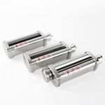 Eascandy 3-in-1 Pasta Machine Attachment Set for Kenwood kMix, Stainless Steel Pasta Roller & Cutting Tool Set, 8 Strength Levels, Fettuccine & Linguine Attachment Compatible with Kenwood Food