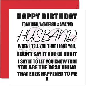 Heartfelt Birthday Cards for Husband - Best Thing Ever - Loving Happy Birthday Card for Husband from Wife Partner, Husband Birthday Gifts, 145mm x 145mm Valentines Anniversary Greeting Cards