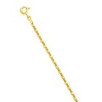 18k Solid Yellow Gold Diamond Cut Cable Chain - 2mm Thick Necklace