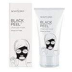 BEAUTYPRO BLACK PEEL Off Charcoal Mask 40ml Tube | Peel Off Face Masks with Activated Charcoal, Gingko Biloba, Tea Tree, & Lemon | Targets Blackheads & Pores |