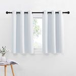 NICETOWN Greyish White Kitchen Curtain Panels - Room Darkening Energy Efficient Kitchen Curtain Panels Grommet-Top for Short Window (2-Pack, W42 x L36 inches + 1.2 inches Header)