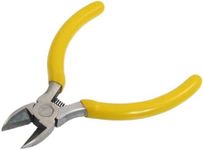 uxcell Yellow Soft Plastic Coated Grip Side Cutting Pliers Hand Tool 4.5"