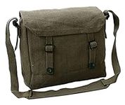 OUTBOUND Small Canvas Webbing Messenger Bag (Olive)