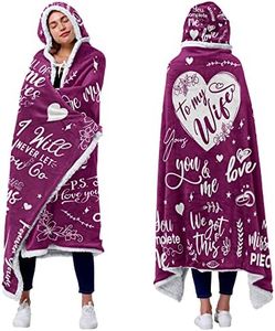Vprintes Gifts for Wife - Sherpa Fleece Wearable Blanket Hoodie - Mothers Day Gifts from Husband - Birthday Gifts for Wife, Gifts for Her for Anniversary, Valentines Day Gifts for Her