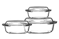 Premier Housewares Casserole Glass Dishes - Set of 3