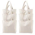 Canvas Tote Bags with Bottom Gusset, 6x Segarty Large and Heavy Duty 12Oz Blank Cotton Cloth Reusable Bags for DIY Crafts, Shopping, Groceries, Books, Welcome Bag, Diaper Bag, Beach (20''x15''x7.7'')