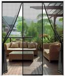 Single Garage Door Screen Kit 100x250cm Black Garage Net Cover Magnetic Closure Magnetic Closure Keep Open Feature Works with Front Doors, Sliding Doors