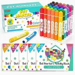 Shuttle Art Dot Markers, 36 Colors Washable with 135 Activity Sheets, 5 Activity Books, Fun Art Supplies for Kids Toddlers and Preschoolers, Non Toxic Water-Based Paint Daubers, Dot Art Markers