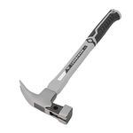 Long Handle Hammer, 13oz Hammer Quadrate Lamb Horn Shape 50HRC Double V Design Stainless Steel Handle High Carbon Steel Straight Claw Hammer