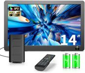 Erasiny 14 inch Portable TV, Battery Operated TV with Upgraded Antenna ATSC Tuner, LCD Monitor 1080P, HDMI/USB/AV in, Small Portable TV for Camping, Car, RV, Home, Remote Control