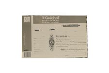 Exacompta - Ref T671Z - Guildhall - Share Certificate Book, 203 x 318mm, 25 "Fully Paid" Certificates, Rigid Board Cover Bound - Black & Grey "Cracked" Effect