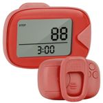 Walking Pedometer - Step-Counter-Accurately Steps Tracker Portable Sport Pedometer Steps Distance Calories Time Display (Red)