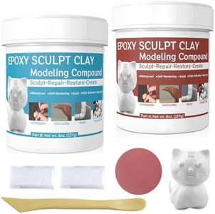 Epoxy Sculpt Clay, Epoxy Sculpt Pool Putty for Leaks Underwater AB Self-Hardening Modeling Compound Modeling Paste Clay for Sculpting, Modeling, Repairing, Filling, Metal, Wood, Tile, Ceramics White