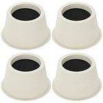 BSTKEY Set of 4 Pieces Round Bed Risers Chair Risers Desk Risers Table Risers Sofa Riser Circular Furniture Risers Lifts (Beige, 5cm)