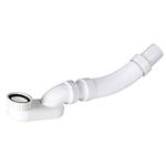 Flexible Freestanding Tub Drain Kit - Low Profile Flat P Trap for Bathtub Shower Drain Pipe - 1 1/2 inch Diameter