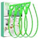 Drain Snake Hair Clog Remover 4 Pack – Drain Cleaner Tool for Sink, Shower, Bathtub, Tub (Green)