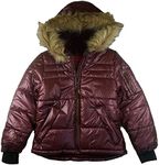 LONDON FOG Girls' Heavyweight Expedition Jacket, Burgundy Shimmer, 10-12