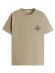 ADRO Tshirt for Men | Printed T Shirt for Men | 100% Cotton Tshirt | Graphic Printed T-Shirt | Chest Printed Tshirt | Unisex Tshirt | T-Shirts Men| RN24-STICK-COMP-BE-M Beige