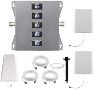 KKBSTR Répéteur 4G Ampli GSM, Amplificateur Reseau Mobile 5 Bandes 800/900/1800/2100/2600MHz, Deux Antennes Intérieures