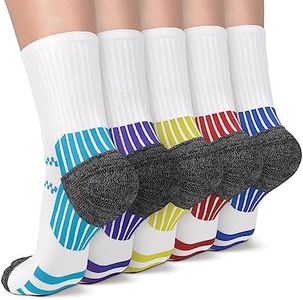 Aoliks Crew Compression Socks for Women & Men, Compression Running Sock with Ankle Support