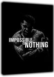 artsprints MUHAMMAD ALI IMPOSSIBLE IS NOTHING PHOTO PRINT ON FRAMED CANVAS WALL ART 12’’x 8’’inch -18mm depth