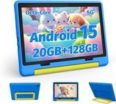 Ainmel 10 inch Kids Tablet with Case, Android 15 Tablet for Kids Ages 3-12 Years, 20GB+128GB(1TB TF Expand), Octa-Core Processor, Parental Controls, WiFi 6, BT5.3,Preloaded Edu Apps (Blue)