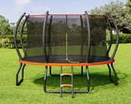 Jocisland 8FT 10FT 12FT 14FT 16FT Outdoor Trampoline for Kids and Adults, Recreational Trampolines with Enclosure Net and Ladder, Quick Connect Frame, ASTM Approval