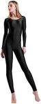 Kepblom Women's Long Sleeve Scoop Neck Unitard Spandex Bodysuit for Dance Gymnastic Costume