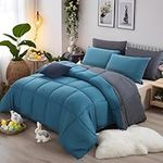 AYSW Duvet Double Comforter and Anti Allergy All Season Grey and Teal NO Pillowcases Only Quilt 10.5 Tog Duvet