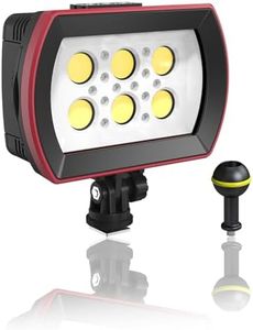 JatureClets Diving Led Video Light, SL-22 Diving Light Compatible with Gopro, 130FT/40M Waterproof White Red Blue Flashlight, 6000LM Underwater Camera Filling Lights with Ball Head YS Adapter