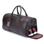 Men's Genuine Leather Travel Bags Away Weekender Weekend Duffels Black Brown for Gym and Travel Leather Holdall Bag for Men Women Ronatelli (Brown)