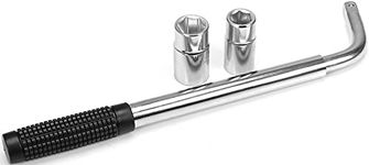 BIG RED T39234 Torin Telescoping Wheel Lug Nut Wrench 11/16", 3/4", 13/16", 7/8" with Double-Sided Lug Nut Sockets