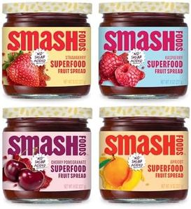 Smash Foods Jam | Adventure Variety 4-Pack | Low-Calorie, No Sugar Added Keto Jam with Upcycled Fruit & Chia Seeds | Vegan, Paleo Superfood Spread