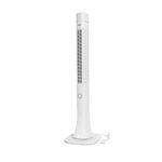 ACO® 48" Tower Fan with Remote, LED Display, 3-Speed Settings, 12H Timer, Ionizer, Quiet DC Motor | High Air Delivery | Sleek Black Body | Energy Efficient & Powerful Cooling for Home & Office (White)