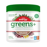 Genuine Health Greens+ Extra Energy Superfood Powder, 30 servings, Spirulina and Wheat Grass, Natural Cappuccino Flavour,445g