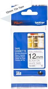 Brother Genuine TZe-231 Laminated Tape, Black on White, 12mm x 8m