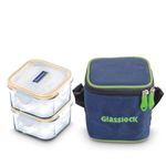 GLASSLOCK Korea Tempered Glass Container Lunch box, 490 ml, Set of 2 - Office Lunchbox Tiffin - Classic Microwave Safe Food Storage with Lid, Airtight