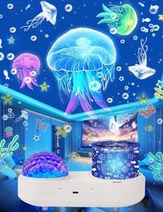 Ocean Wave Projector, Projector Night Light for Kids Bedroom, Ceiling, 10 Color sea Waves + 21 Films, Ocean Light Projector with Timer 360° Rotation for Kids Girls, Birthday, Christmas, Room Decor