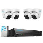 Reolink 8CH 5MP PoE Home Security Camera System, 4pcs Wired 5MP Outdoor PoE IP Cameras Outdoor with Person Vehicle Detection, 4K 8CH NVR with 2TB HDD for 24-7 Recording | RLK8-520D4-5MP