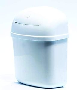Camco RV Cabinet Mount Trash Can | Ideal for Tight Spaces in RVs, Boats, Dorms, Kitchens, Bathrooms, Laundry Rooms, and More | Spring-Top Lid | 3-Quart, White (43961)