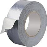 Extra Long Roll Adhesive Duct Tape 2in x 55 Yards, Heavy Duty, Non-Residue, Waterproof, Tear by Hand, Heat & Oil Resistant, Silver Duct Tape, for Repair, Packing, Home, Industrial & Office Use