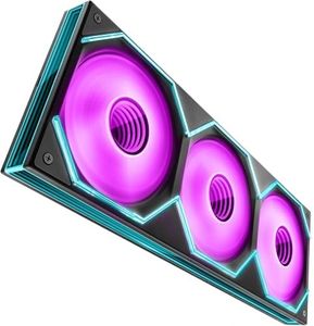 Asiahorse Matrix Pro 360mm Integrated ARGB Case Fan, 3-Zone Controlled 3D Curved Infinite Mirror Light, Low Resistance 2-Support Frame Hydraulic PWM Fan for 360mm PC Liquid Cooling & Gaming Chassis